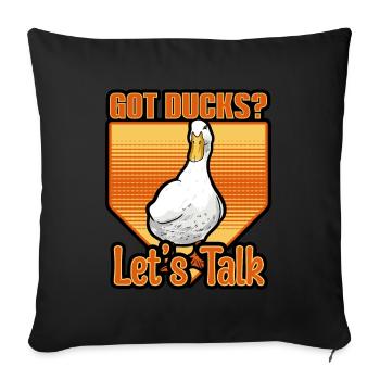 Ducks - Got Ducks Let's Talk - Sofa pillowcase 17,3'' x 17,3'' (45 x 45 cm) - black - Front
