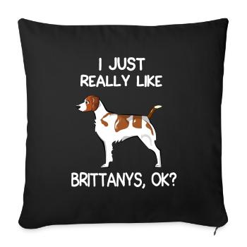 I Just Really Like Brittanys - Sofa pillowcase 17,3'' x 17,3'' (45 x 45 cm) - black - Front