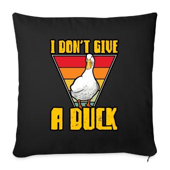 Ducks - I Don't Give A Duck - Sofa pillowcase 17,3'' x 17,3'' (45 x 45 cm) - black - Front