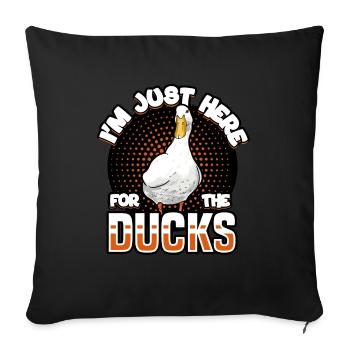 Ducks - I'm Just Here For The Ducks - Sofa pillowcase 17,3'' x 17,3'' (45 x 45 cm) - black - Front