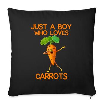 Just A Boy Who Loves Carrots - Sofa pillowcase 17,3'' x 17,3'' (45 x 45 cm) - black - Front