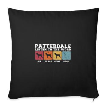 Patterdale listen to the word - Sofa pillowcase 17,3'' x 17,3'' (45 x 45 cm) - black - Front