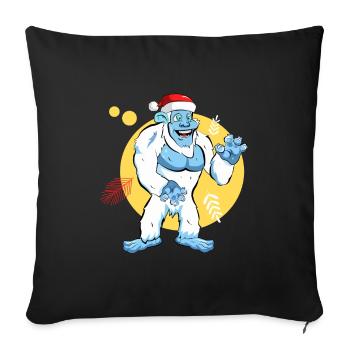 Yeti Santa - Sofa pillowcase 17,3'' x 17,3'' (45 x 45 cm) - black - Front