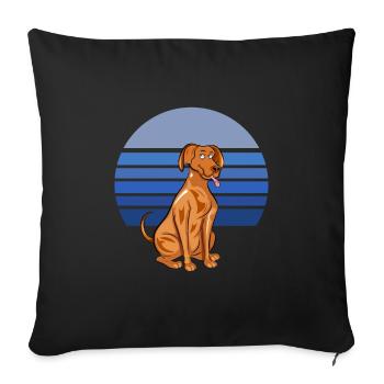 Vizsla Dog Retro Blue - Sofa pillowcase 17,3'' x 17,3'' (45 x 45 cm) - black - Front