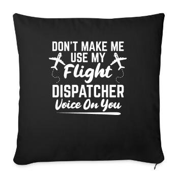 Voix du centre de contrôle des appels d’urgence - Housse de coussin décorative 45 x 45 cm - noir - Devant