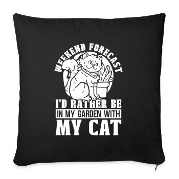 Hobbygärtner Garten Katzenartig Gartenkatze - Sofakissenbezug 45 x 45 cm - Schwarz - Vorne