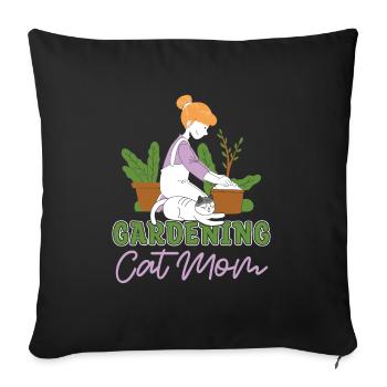 Hobbygärtner Garten Mutter Gartenkatze - Sofakissenbezug 45 x 45 cm - Schwarz - Vorne