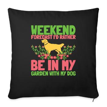Hobby Gardener Garden Weekend Garden Dog - Housse de coussin décorative 45 x 45 cm - noir - Devant
