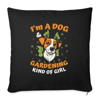 Hobby Gardener Garden Funny Garden Dog - Sofa pillowcase 17,3'' x 17,3'' (45 x 45 cm) - black - Front