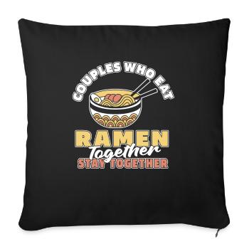 Ramen Couple - Housse de coussin décorative 45 x 45 cm - noir - Devant