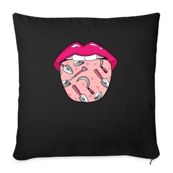 Amateur gardener garden tongue - Sofa pillowcase 17,3'' x 17,3'' (45 x 45 cm) - black - Front
