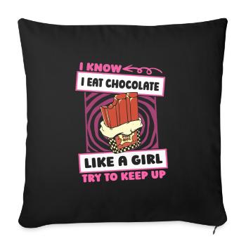 Chocolate Chocolate Funny - Sofa pillowcase 17,3'' x 17,3'' (45 x 45 cm) - black - Front