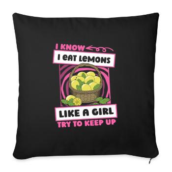 Lemon Funny - Sofa pillowcase 17,3'' x 17,3'' (45 x 45 cm) - black - Front