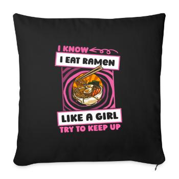 Ramen Funny - Sofa pillowcase 17,3'' x 17,3'' (45 x 45 cm) - black - Front