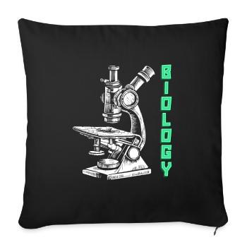 Biology Biologist Microscope Biology - Sofa pillowcase 17,3'' x 17,3'' (45 x 45 cm) - black - Front