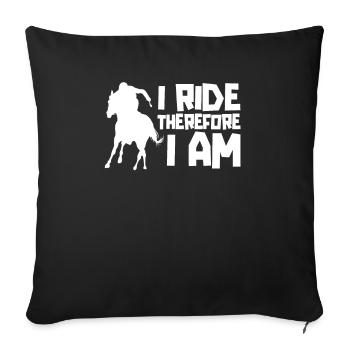 Horse Equestrian Cool Endurance Riding - Sofa pillowcase 17,3'' x 17,3'' (45 x 45 cm) - black - Front