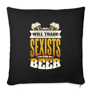 Craft Beer Bier Craftbier Sexist - Sofa pillowcase 17,3'' x 17,3'' (45 x 45 cm) - black - Front