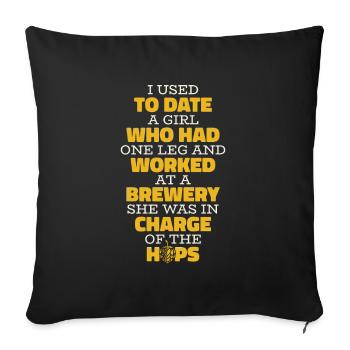 Bière artisanale Bière artisanale Bière drôle - Housse de coussin décorative 45 x 45 cm - noir - Devant