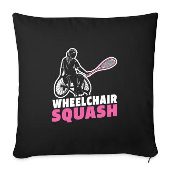 Squash Rollstuhl - Sofakissenbezug 45 x 45 cm - Schwarz - Vorne