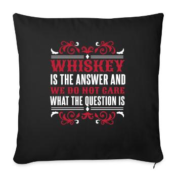 Whisky Whiskey Lustig - Sofakissenbezug 45 x 45 cm - Schwarz - Vorne