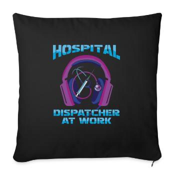 Casque d’opération du centre de contrôle des appels d’urgence - Housse de coussin décorative 45 x 45 cm - noir - Devant