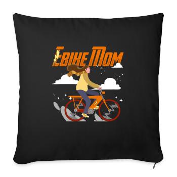 E Bike Écrou de vélo électrique - Housse de coussin décorative 45 x 45 cm - noir - Devant