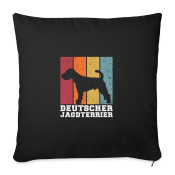 Deutscher Jagdterrier - Sofakissenbezug 45 x 45 cm - Schwarz - Vorne