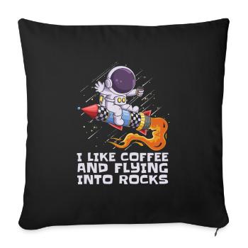Weltraum Weltall Kaffee Astroid Umleitung - Sofakissenbezug 45 x 45 cm - Schwarz - Vorne