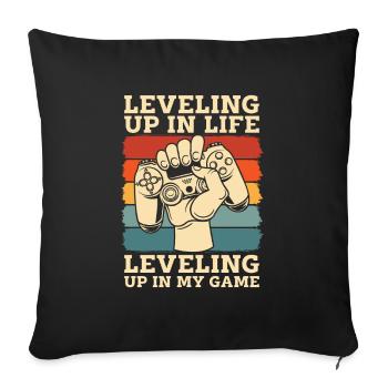 Gamer Gaming Eben - Sofakissenbezug 45 x 45 cm - Schwarz - Vorne