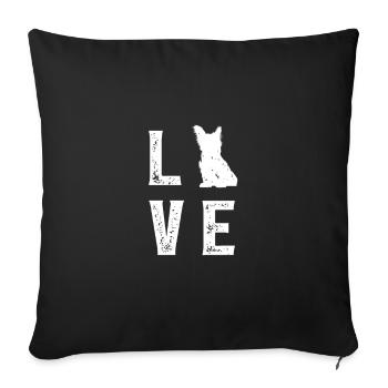 Skye Terrier Amour - Housse de coussin décorative 45 x 45 cm - noir - Devant