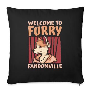 Furry Fandom Fursuits Fanbase - Housse de coussin décorative 45 x 45 cm - noir - Devant