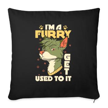 Furry Fandom Fursuits Cool - Housse de coussin décorative 45 x 45 cm - noir - Devant