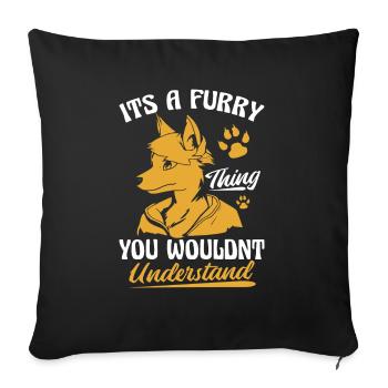 Furry Fandom Fursuits Drôle - Housse de coussin décorative 45 x 45 cm - noir - Devant