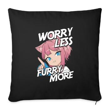 Furry Fandom Fursuits Plus - Housse de coussin décorative 45 x 45 cm - noir - Devant