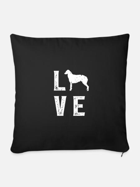 Deerhound Love - Sofakissenbezug 45 x 45 cm - Schwarz