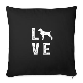 Amour allemand aux cheveux durs - Housse de coussin décorative 45 x 45 cm - noir - Devant