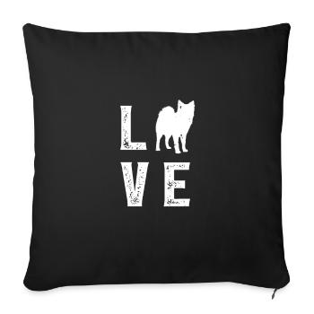 L’amour finlandais Lapphund - Housse de coussin décorative 45 x 45 cm - noir - Devant