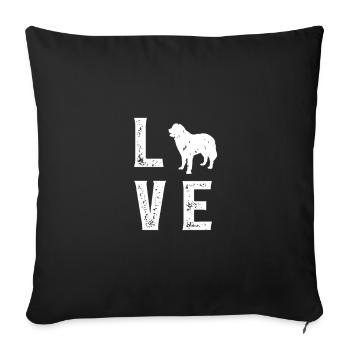 Landseer Love - Housse de coussin décorative 45 x 45 cm - noir - Devant