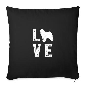 Amour Puli - Housse de coussin décorative 45 x 45 cm - noir - Devant