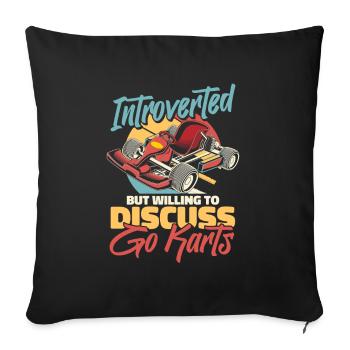 Go Karting Karting Karting Drivers Introvertis - Housse de coussin décorative 45 x 45 cm - noir - Devant