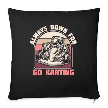 Go Kart Karting Karting Driver Cool - Sofa pillowcase 17,3'' x 17,3'' (45 x 45 cm) - black - Front