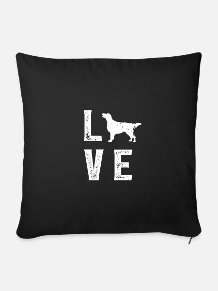 Flat Coated Retriever Love - Sofakissenbezug 45 x 45 cm - Schwarz