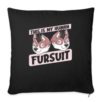 Furry Fandom Fursuits Funny - Sofa pillowcase 17,3'' x 17,3'' (45 x 45 cm) - black - Front