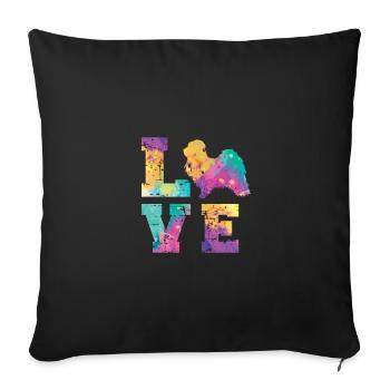 Havanese Love - Sofakissenbezug 45 x 45 cm - Schwarz - Vorne