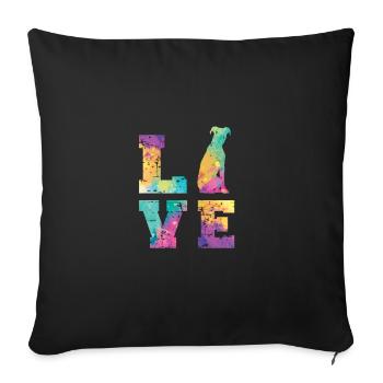 Pitbull Terrier Amour - Housse de coussin décorative 45 x 45 cm - noir - Devant