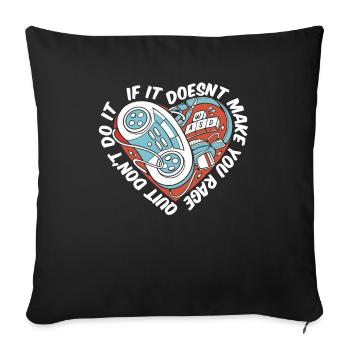 Gamer Gaming Rage - Sofa pillowcase 17,3'' x 17,3'' (45 x 45 cm) - black - Front