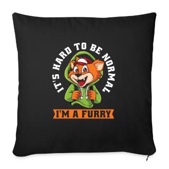 Furry Fandom Fursuits Funny - Sofa pillowcase 17,3'' x 17,3'' (45 x 45 cm) - black - Front