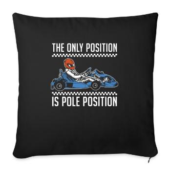 Go Kart Karting Karting Driver Pole - Sofa pillowcase 17,3'' x 17,3'' (45 x 45 cm) - black - Front