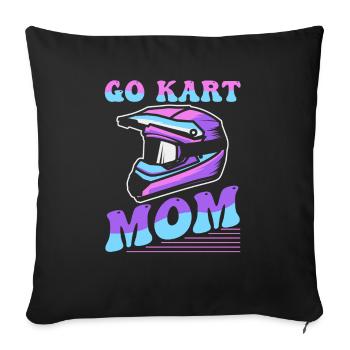 Go Kart Karting Kart Driver Mom Go Kart Mom - Housse de coussin décorative 45 x 45 cm - noir - Devant