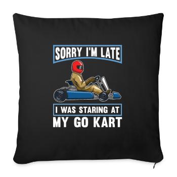 Go Kart Kartfahren Kartfahrer Witzig - Sofakissenbezug 45 x 45 cm - Schwarz - Vorne